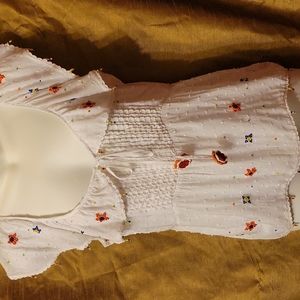 Beautiful embellished cotton/linen top